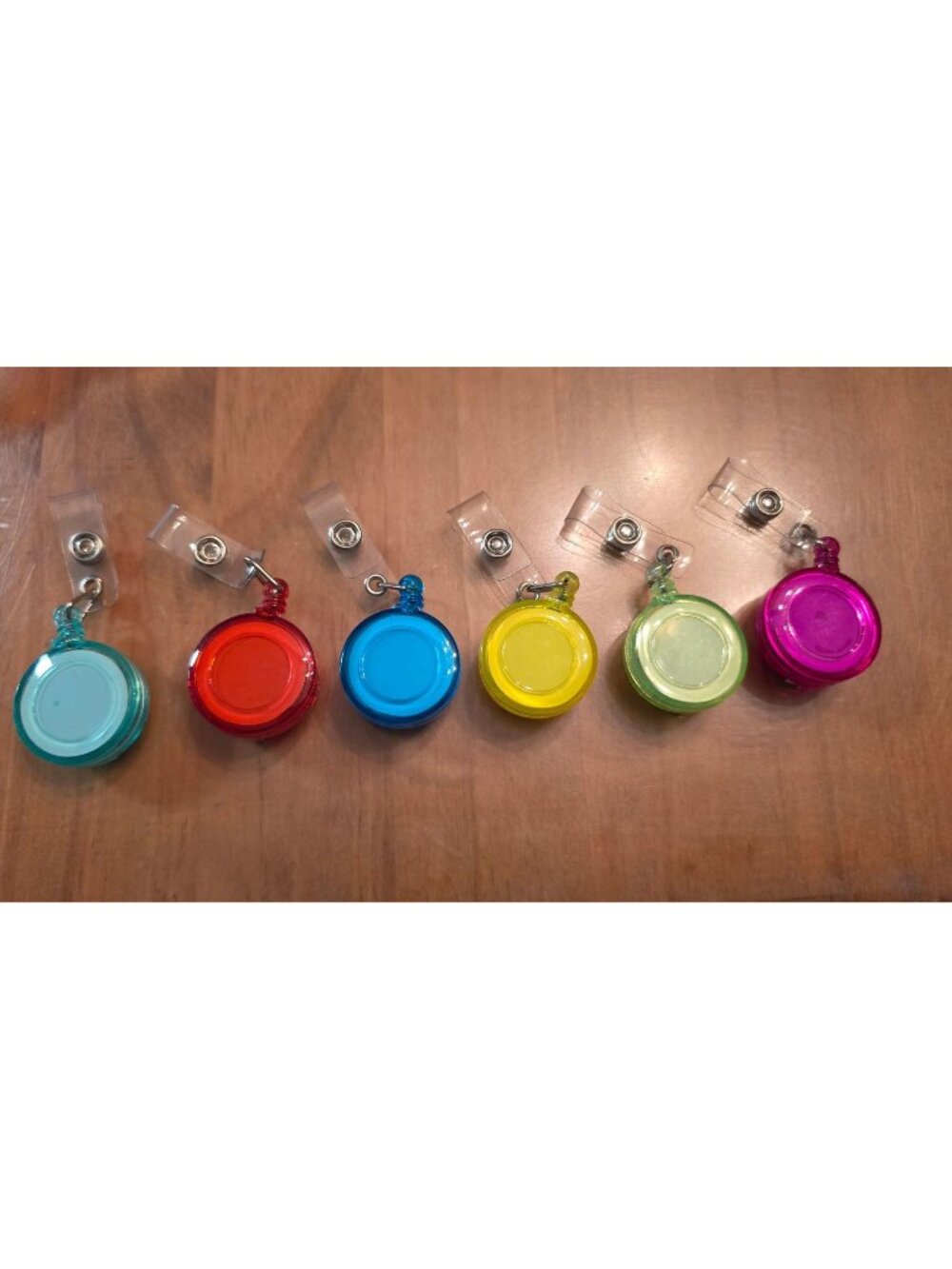 LOT OF 6 RETRACTABLE ID BADGE REEL HOLDERS MULTICOLOR KEYPASS WORK NURSE TEACHE